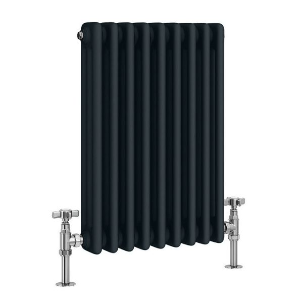 Keswick 600 x 425mm Cast Iron Style Traditional 3 Column Anthracite Radiator - Image 4