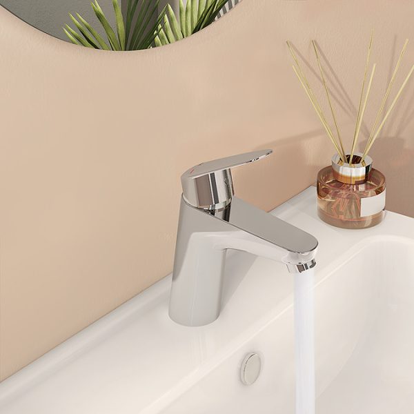 VitraA Flow Round Standard Basin Mixer   Chrome - Image 4