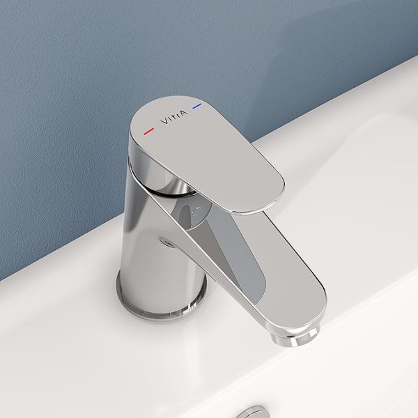 VitraA Flow Round Standard Basin Mixer   Chrome - Image 5