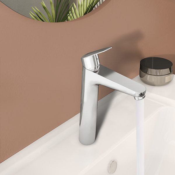 VitrA Flow Round Monobloc Tall Basin Mixer   Chrome - Image 3