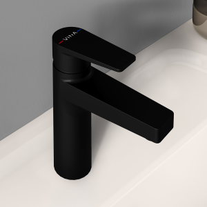 VitrA Flow Square Large Basin Mixer   Matt Black