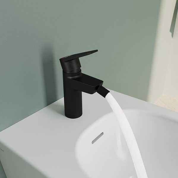 VitrA Flow Square Bidet Mixer with Pop up Waste   Matt Black - Image 3