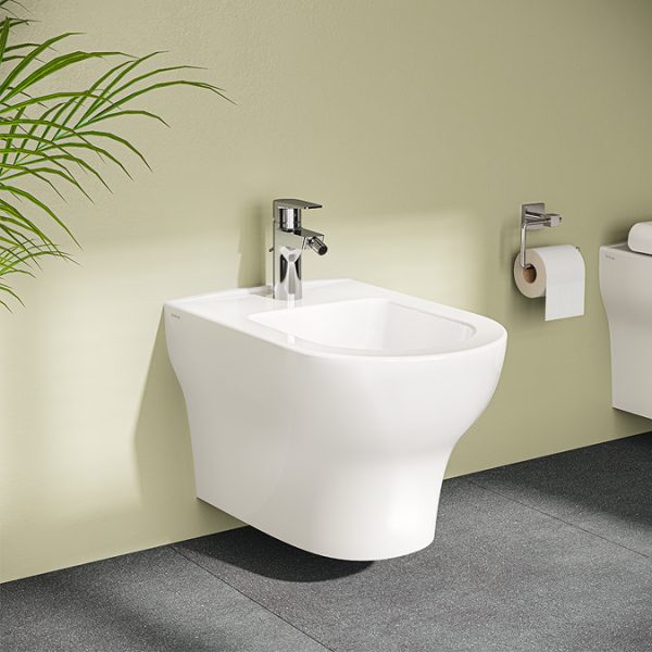 VitrA Flow Square Bidet Mixer with Pop up Waste   Chrome - Image 2