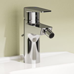 VitrA Flow Square Bidet Mixer with Pop up Waste   Chrome