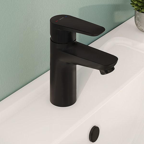 VitrA Flow Soft Round Standard Basin Mixer   Matt Black - Image 3