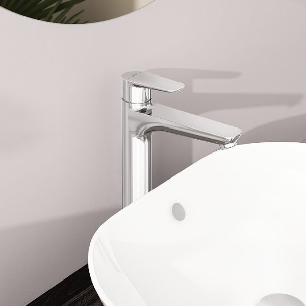 VitrA Flow Soft Tall Monobloc Basin Mixer   Chrome - Image 2