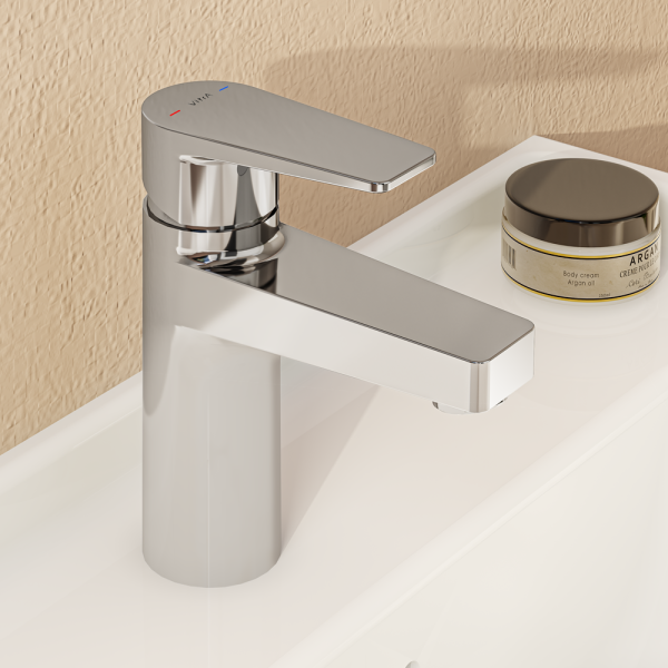 VitrA Flow Square Standard Basin Mixer   Chrome