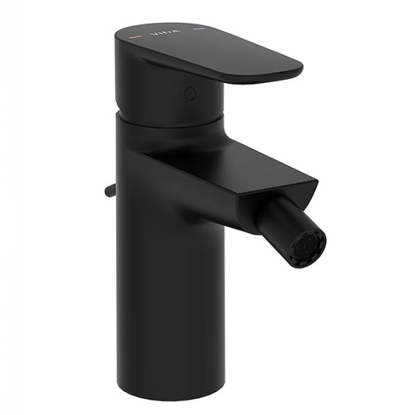 VitrA Flow Soft Bidet Mixer with Pop up Waste   Matt Black - Image 2