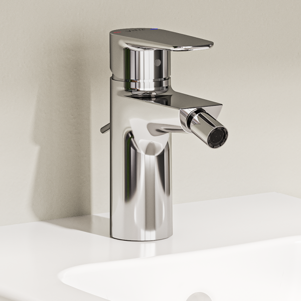 VitrA Flow Soft Bidet Mixer with Pop up Waste   Chrome