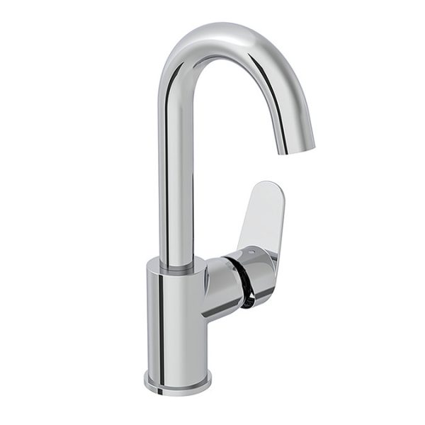 VitrA Flow Round Single Lever Swivel Basin Mixer   Chrome - Image 2