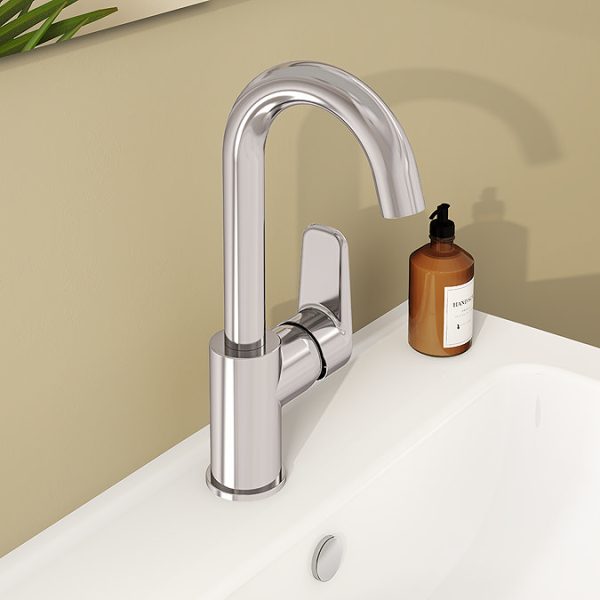 VitrA Flow Soft Single Lever Swivel Basin Mixer   Chrome - Image 2