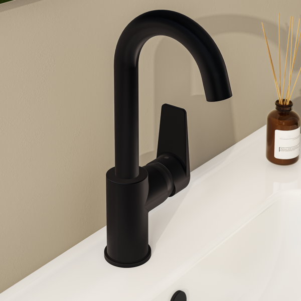VitrA Flow Square Swivel Basin Mixer   Matt Black