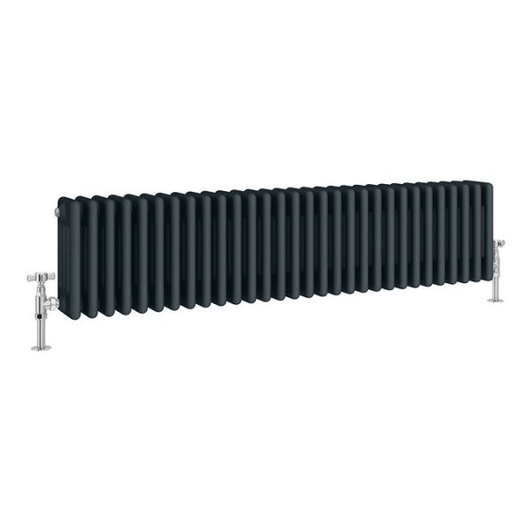 Keswick 300 x 1370mm Cast Iron Style Traditional 4 Column Anthracite Radiator - Image 4