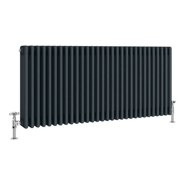 Keswick 600 x 1370mm Cast Iron Style Traditional 4 Column Anthracite Radiator - Image 3