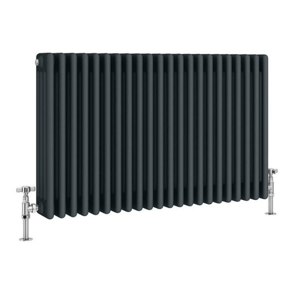 Keswick 600 x 1010mm Cast Iron Style Traditional 4 Column Anthracite Radiator - Image 3