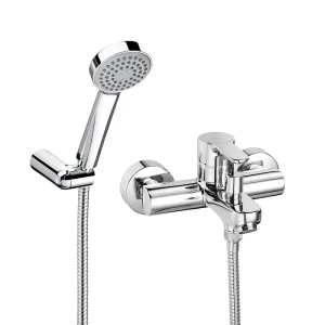 Roca L20 Chrome Wall Mounted Bath Shower Mixer & Handset Roca L20 Chrome Wall Mounted Bath Shower Mixer & Handset