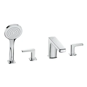 Roca Escuadra 4 Hole Bath Shower Mixer with Kit