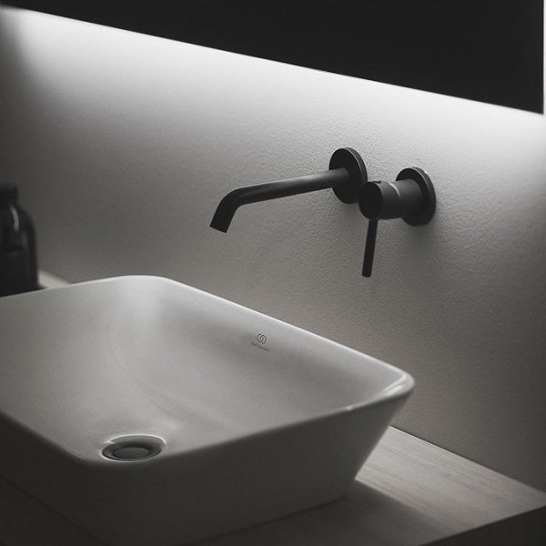 Ideal Standard Silk Black Ceraline Wall Mounted Basin Mixer - Image 4
