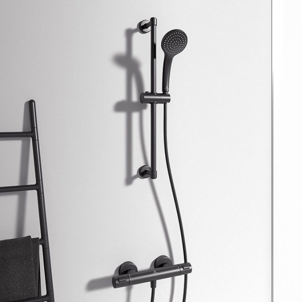 Ideal Standard Silk Black Ceratherm T25 Exposed Thermostatic Shower System - Image 5