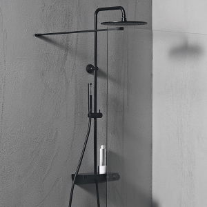 Ideal Standard Ceratherm S200 Exposed Thermostatic Shelf Shower System   Silk Black
