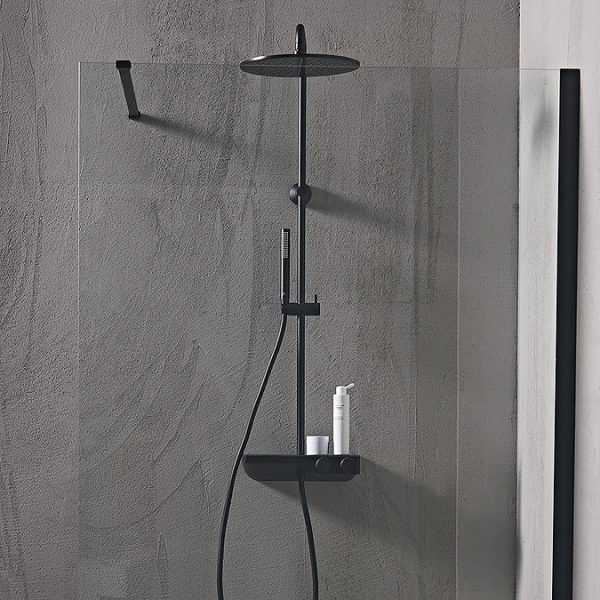 Ideal Standard Ceratherm S200 Exposed Thermostatic Shelf Shower System   Silk Black - Image 3