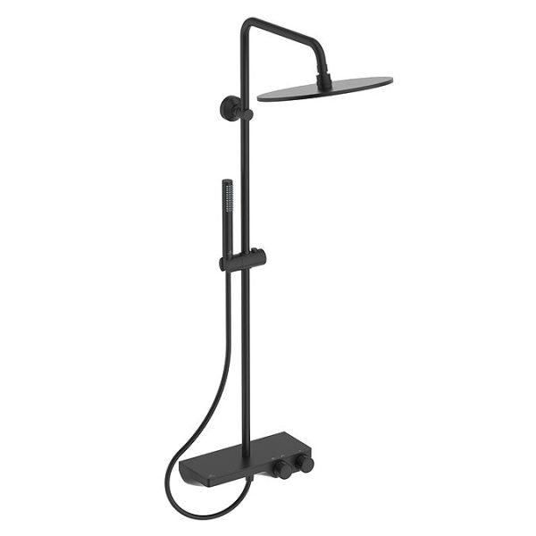 Ideal Standard Ceratherm S200 Exposed Thermostatic Shelf Shower System   Silk Black - Image 4
