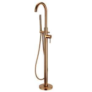 Arezzo Brushed Bronze Freestanding Bath Tap with Shower Mixer
