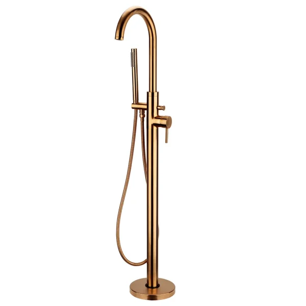 Arezzo Brushed Bronze Freestanding Bath Tap with Shower Mixer