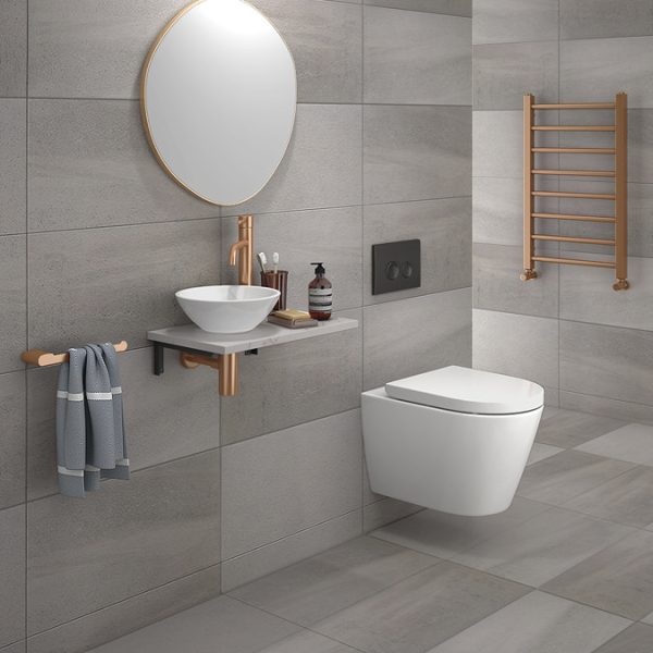 Arezzo Round Brushed Bronze High Rise Mono Basin Mixer Tap - Image 3