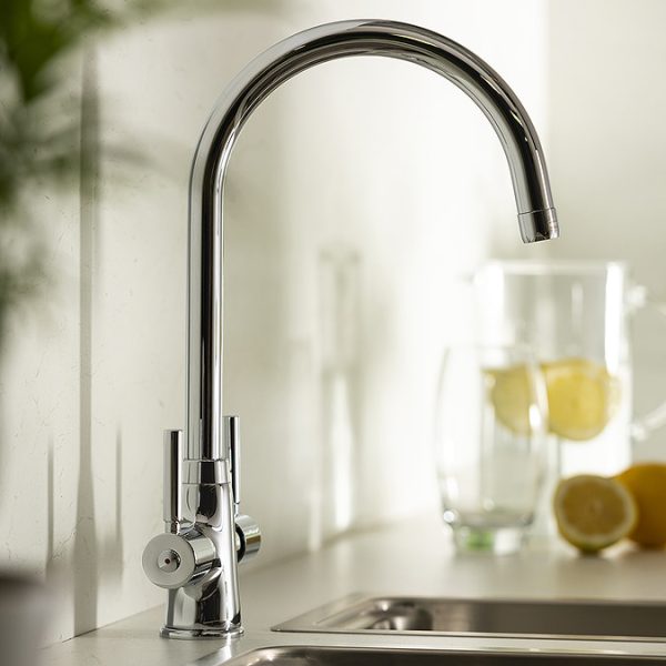 Abode Rochelle Dual Lever Kitchen Mixer Tap   Chrome - Image 3