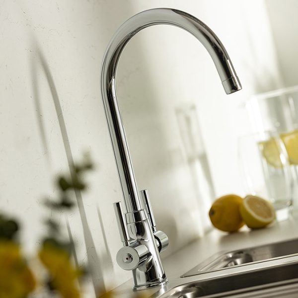 Abode Rochelle Dual Lever Kitchen Mixer Tap   Chrome - Image 5