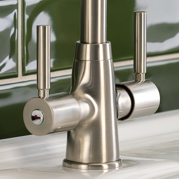 Abode Rochelle Dual Lever Kitchen Mixer Tap   Brushed Nickel - Image 3
