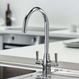Abode Stamford Dual Lever Kitchen Mixer Tap   Chrome