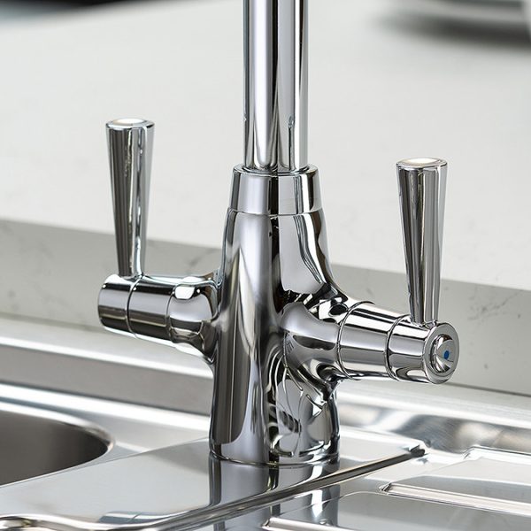 Abode Stamford Dual Lever Kitchen Mixer Tap   Chrome - Image 4