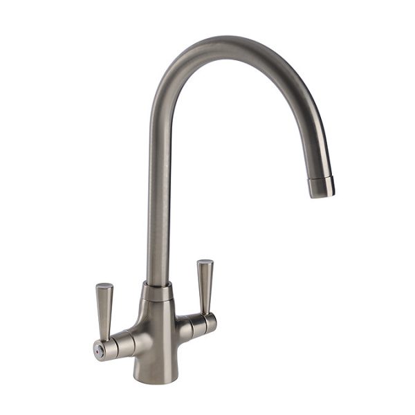 Abode Stamford Dual Lever Kitchen Mixer Tap   Brushed Nickel - Image 2
