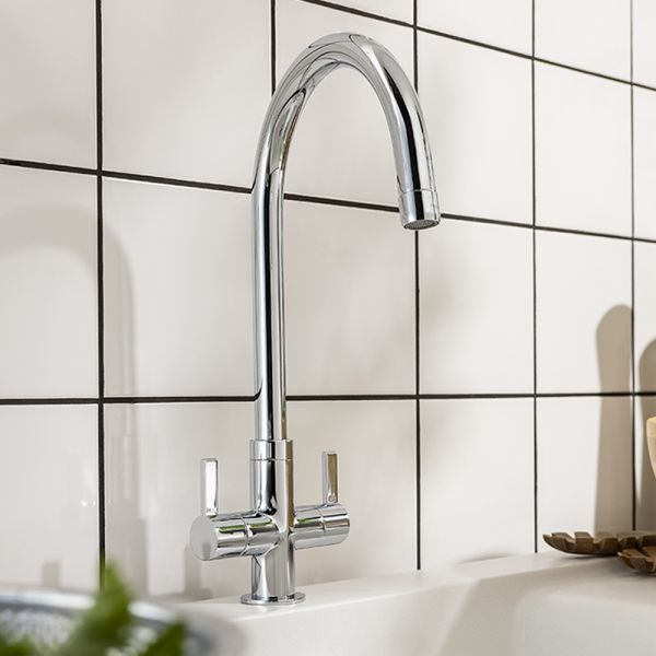 Abode Neo Dual Lever Kitchen Mixer Tap   Chrome