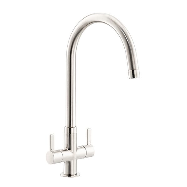 Abode Neo Dual Lever Kitchen Mixer Tap   Brushed Nickel - Image 2
