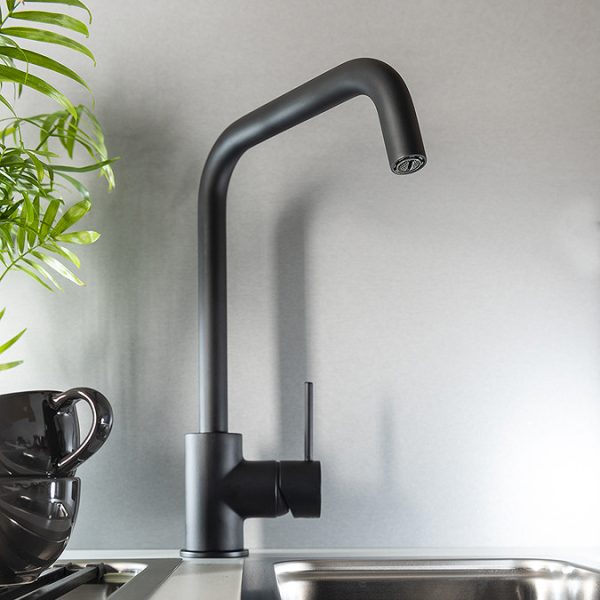 Abode Vigour Single Lever Kitchen Mixer Tap   Matt Black - Image 4