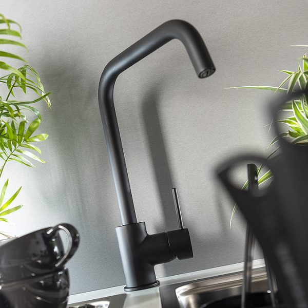 Abode Vigour Single Lever Kitchen Mixer Tap   Matt Black - Image 5