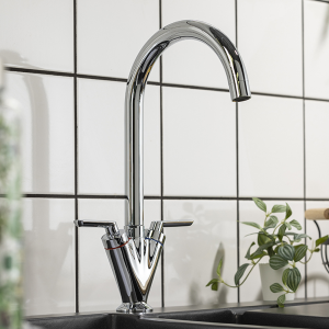 Abode Volo Dual Lever Kitchen Mixer Tap   Chrome