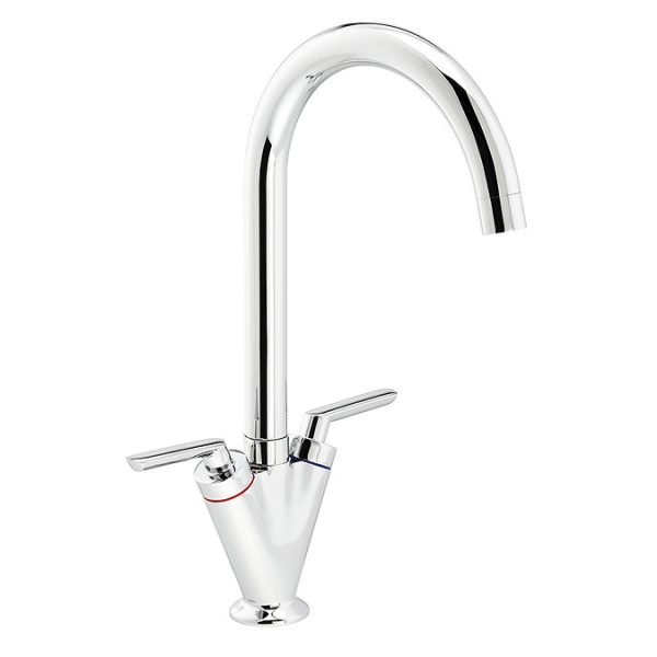 Abode Volo Dual Lever Kitchen Mixer Tap   Chrome - Image 2
