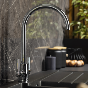Abode Brolle Dual Lever kitchen Mixer Tap   Chrome
