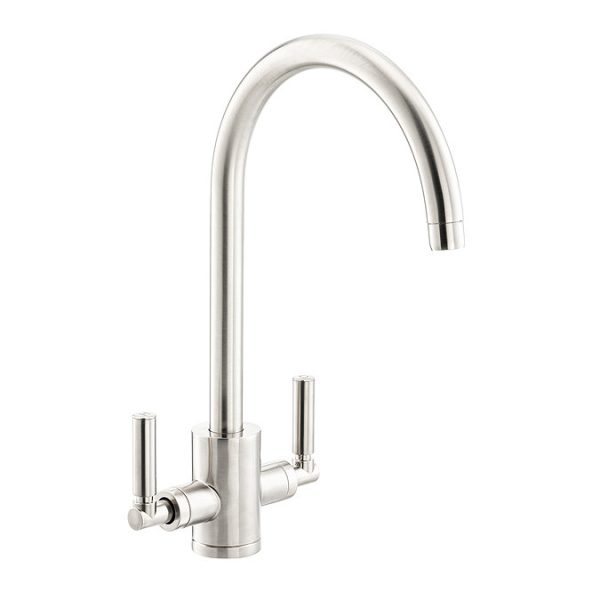 Abode Brolle Dual Lever Kitchen Mixer Tap   Brushed Nickel - Image 2