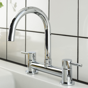 Abode Galley Contemporary Deck Mixer Tap   Chrome