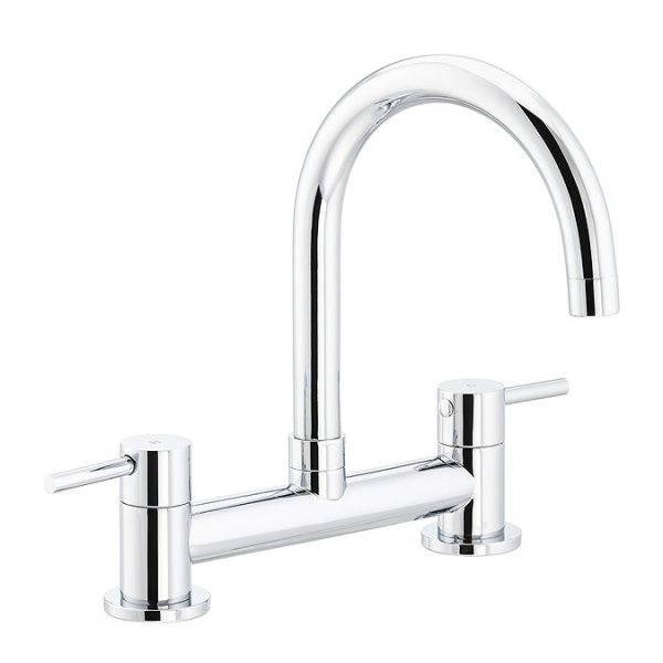 Abode Galley Contemporary Deck Mixer Tap   Chrome - Image 2