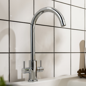Abode Marido Dual Lever Kitchen Mixer Tap   Chrome