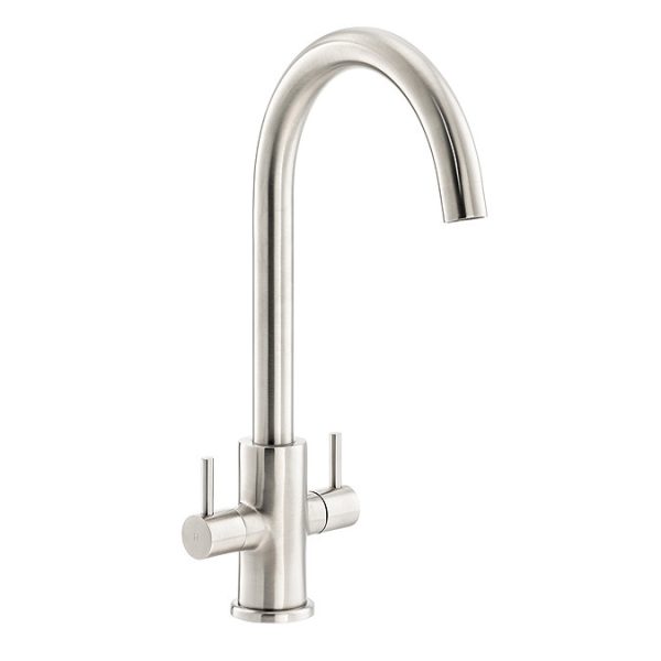 Abode Marido Dual Lever Kitchen Mixer Tap   Brushed Nickel - Image 2