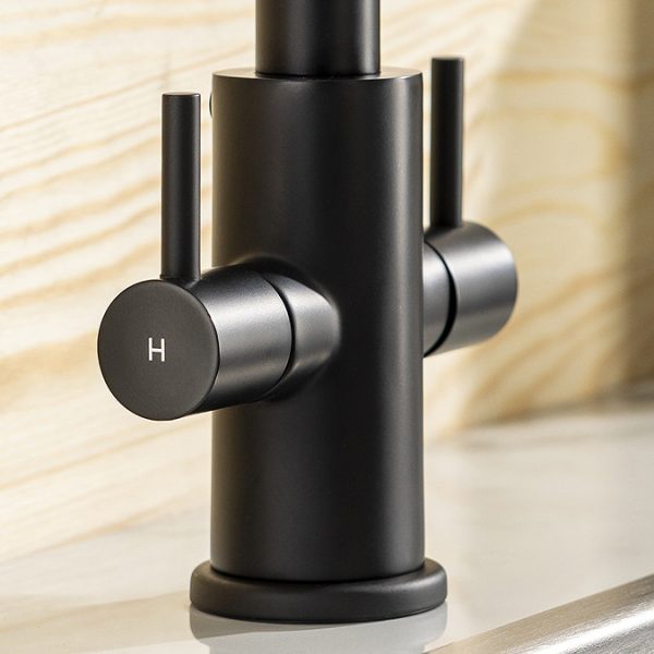 Abode Marido Dual Lever Kitchen Mixer Tap   Matt Black - Image 3