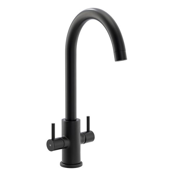 Abode Marido Dual Lever Kitchen Mixer Tap   Matt Black - Image 2