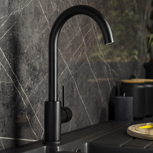 Abode Nico Single Lever Kitchen Mixer Tap   Matt Black